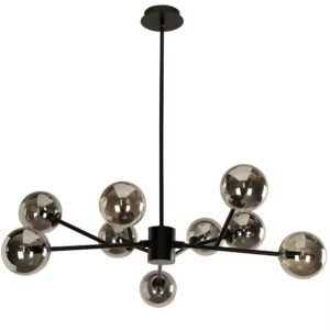 Modern Molecular Glass Globe Chandelier – Matte Black