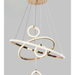 Orbit Gold Crystal LED Chandelier