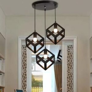 Geometric Cube Pendant Chandelier- 3 Lights